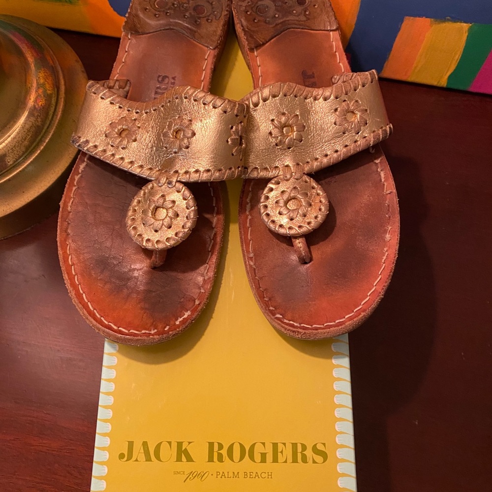 Gold Jack Rogers sandals